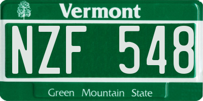 VT license plate NZF548