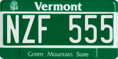 VT license plate NZF555