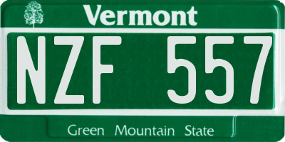 VT license plate NZF557