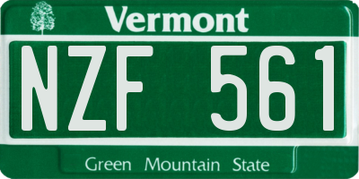 VT license plate NZF561
