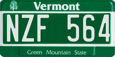 VT license plate NZF564