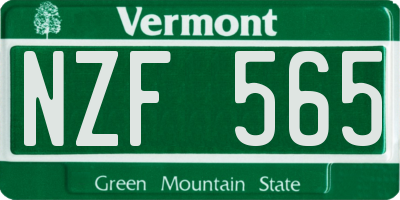 VT license plate NZF565