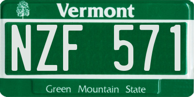 VT license plate NZF571