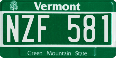 VT license plate NZF581