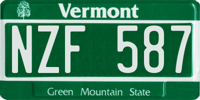 VT license plate NZF587