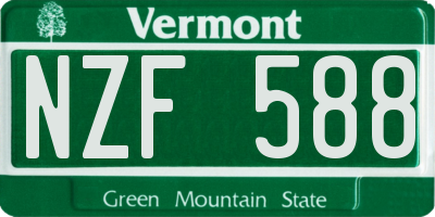 VT license plate NZF588