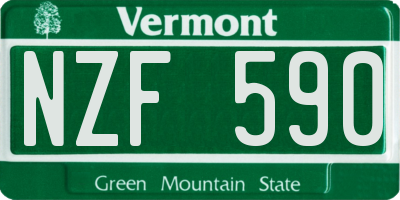 VT license plate NZF590