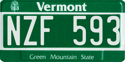 VT license plate NZF593