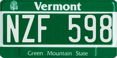 VT license plate NZF598