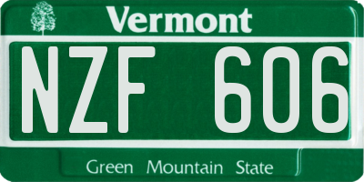 VT license plate NZF606