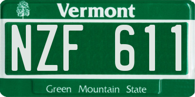 VT license plate NZF611