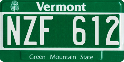VT license plate NZF612