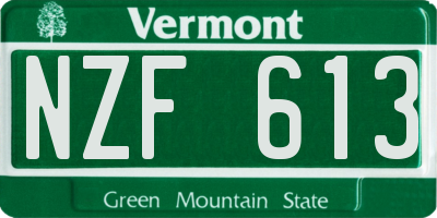 VT license plate NZF613