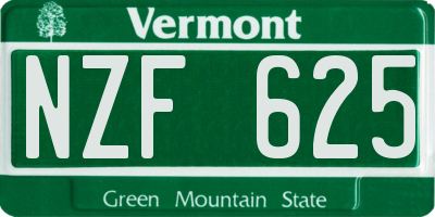 VT license plate NZF625