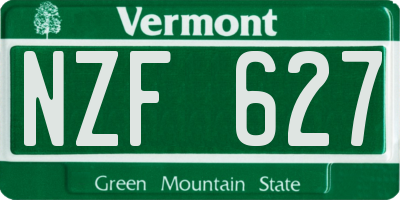 VT license plate NZF627