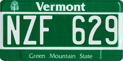 VT license plate NZF629