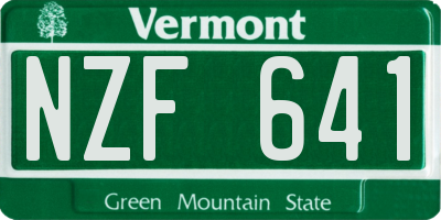 VT license plate NZF641