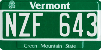 VT license plate NZF643