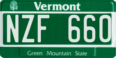 VT license plate NZF660