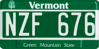 VT license plate NZF676
