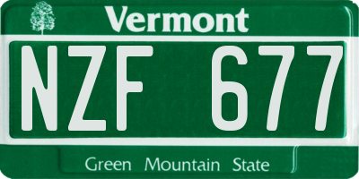VT license plate NZF677