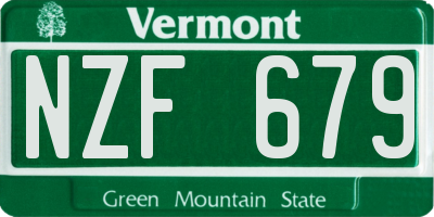 VT license plate NZF679