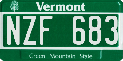 VT license plate NZF683
