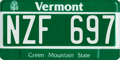 VT license plate NZF697