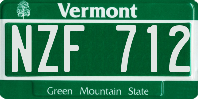 VT license plate NZF712