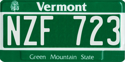 VT license plate NZF723