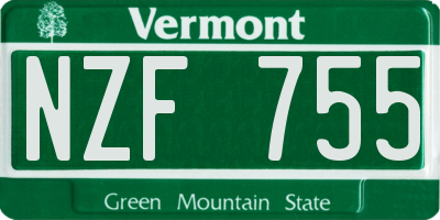 VT license plate NZF755