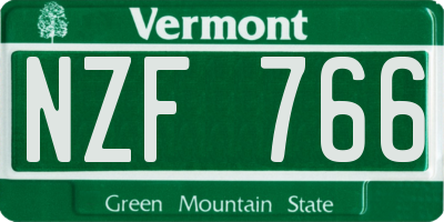 VT license plate NZF766