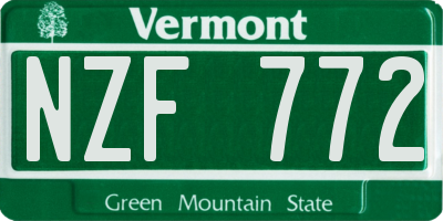 VT license plate NZF772