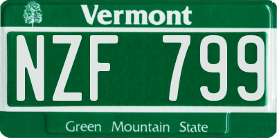 VT license plate NZF799