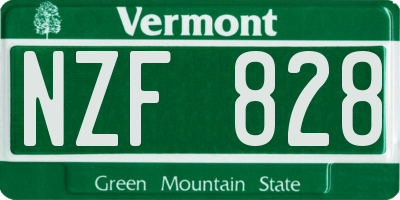 VT license plate NZF828