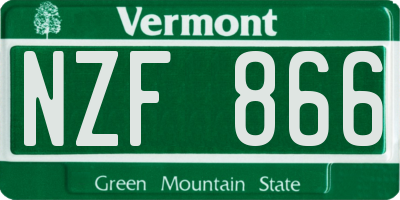 VT license plate NZF866