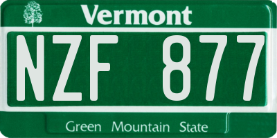 VT license plate NZF877
