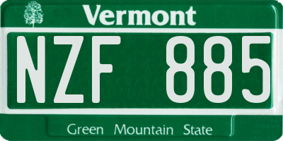 VT license plate NZF885