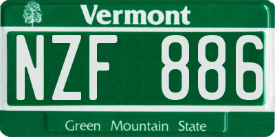 VT license plate NZF886