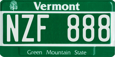 VT license plate NZF888