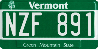 VT license plate NZF891
