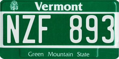 VT license plate NZF893