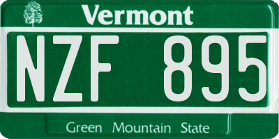 VT license plate NZF895