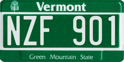 VT license plate NZF901