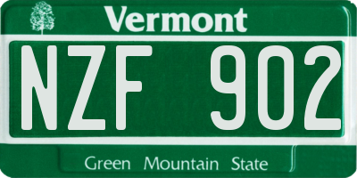 VT license plate NZF902