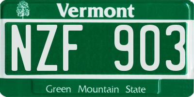 VT license plate NZF903