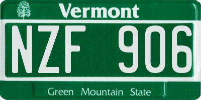 VT license plate NZF906
