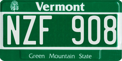VT license plate NZF908