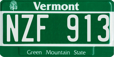 VT license plate NZF913