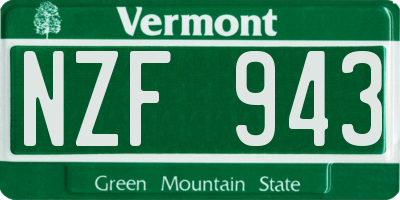 VT license plate NZF943